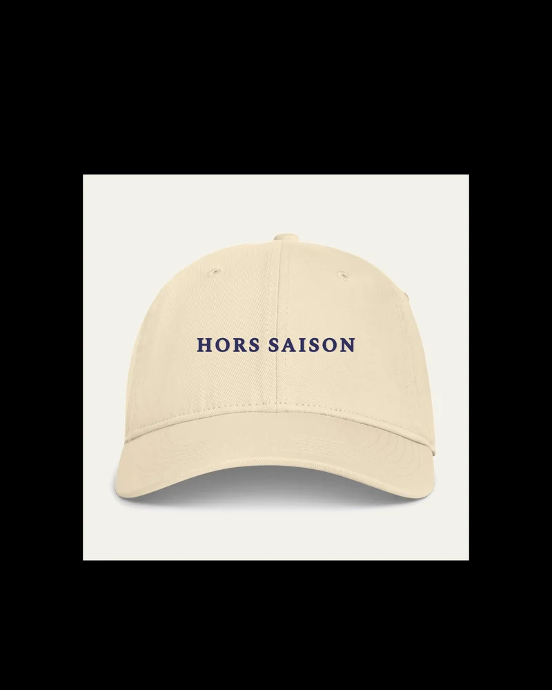 Casquette « Hors saison », Ivoire, gros plan