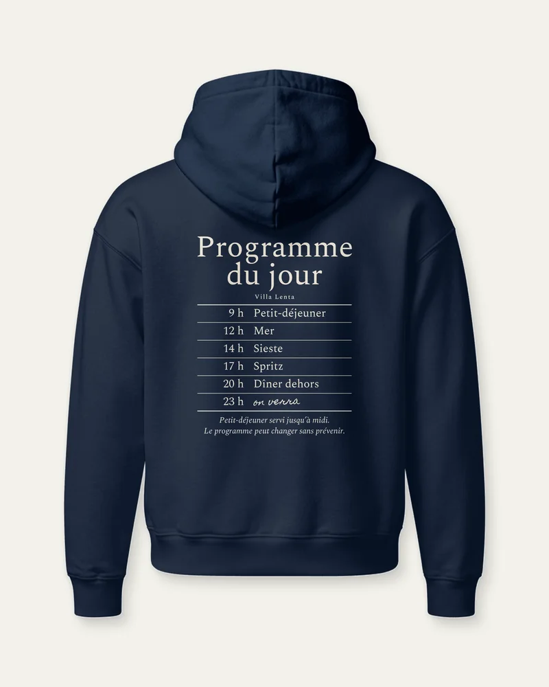 Hoodie « Programme du jour », Marine
