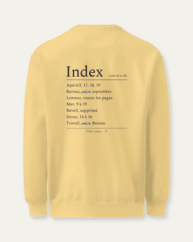 Sweat « Index », Beurre