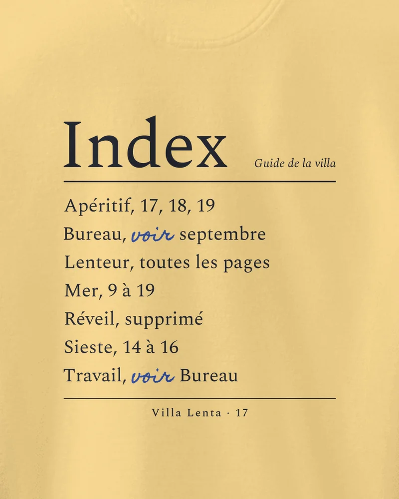 Sweat « Index », Beurre, gros plan