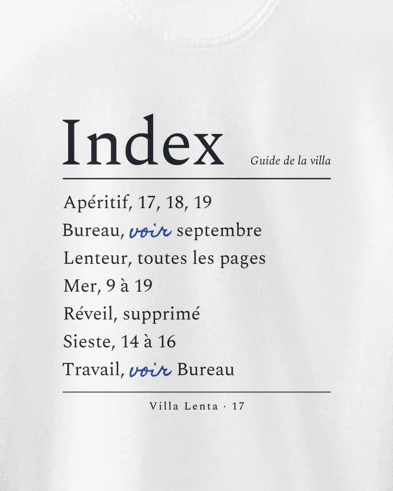 Sweat « Index », Blanc, gros plan