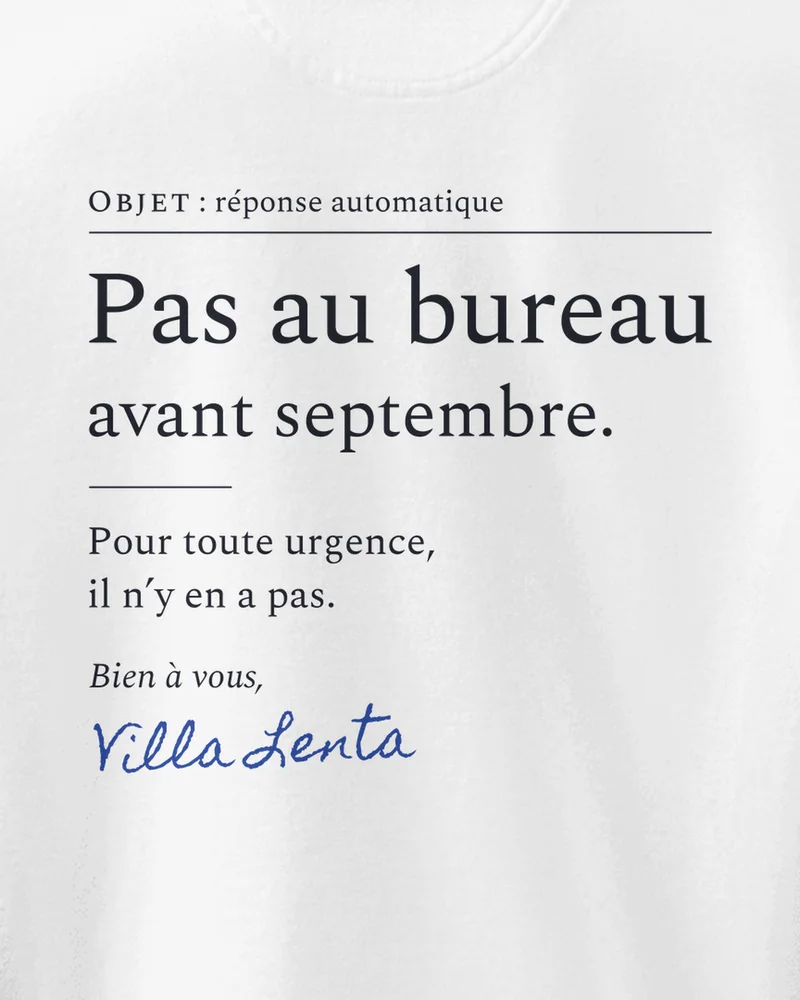 Sweat « Réponse automatique », Blanc, gros plan