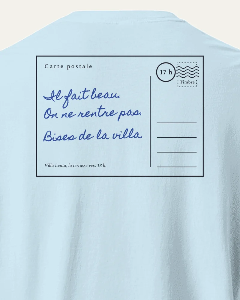 T-shirt « Carte postale », Chambray, gros plan