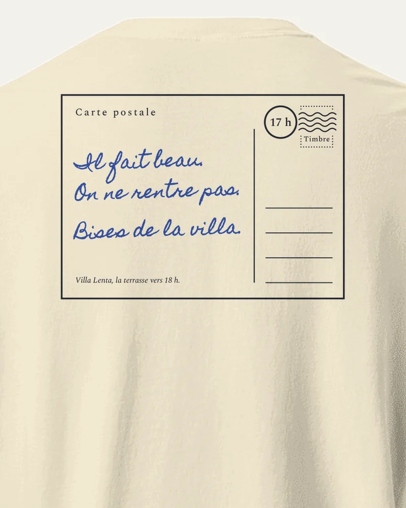 T-shirt « Carte postale », Ivoire, gros plan