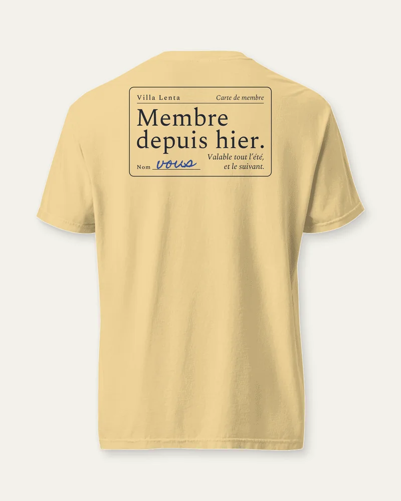 T-shirt « Membre depuis hier », Beurre, dos