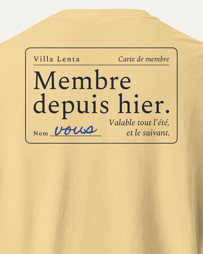T-shirt « Membre depuis hier », Beurre, gros plan