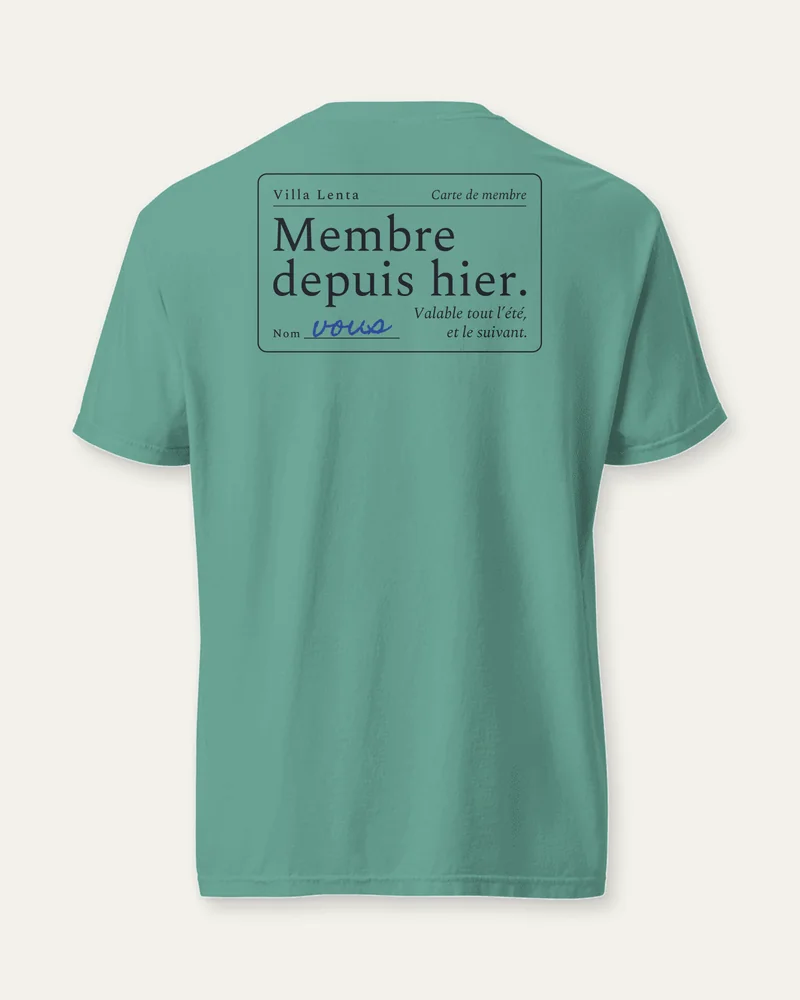 T-shirt « Membre depuis hier », Écume, dos